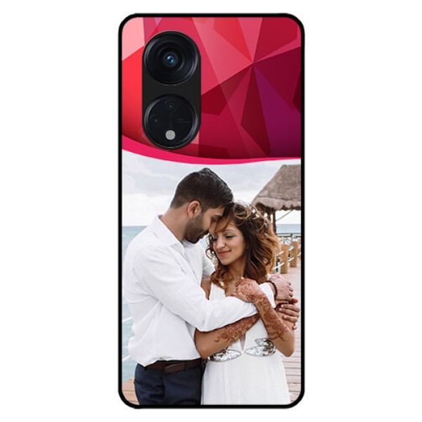 Oppo Reno 8T 5G Custom Glass Mobile Case - Red Abstract Design
