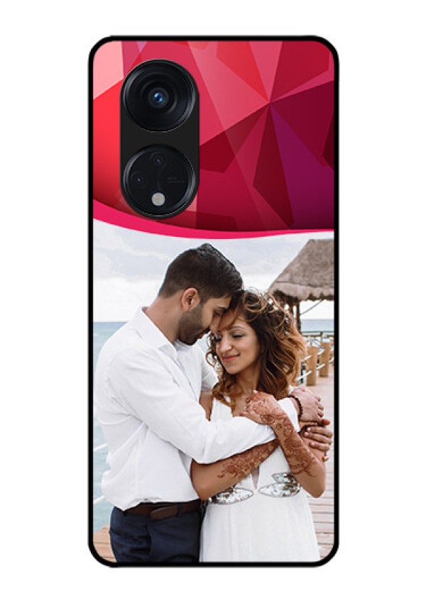 Oppo Reno 8T 5G Custom Glass Mobile Case - Red Abstract Design