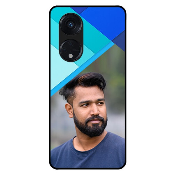 Oppo Reno 8T 5G Custom Glass Phone Case - Blue Pattern Design