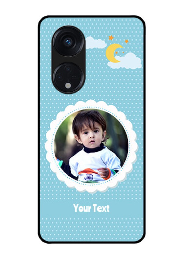 Oppo Reno 8T 5G Personalised Glass Phone Case - Violet Pattern Design