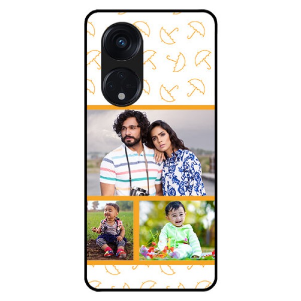 Oppo Reno 8T 5G Custom Glass Mobile Case - Yellow Pattern Design