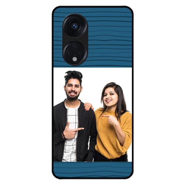 Oppo Reno 8T 5G Custom Glass Phone Case - Blue Pattern Cover Design Oppo Reno 8T 5G Custom Glass Phone Case - Blue Pattern Cover Design