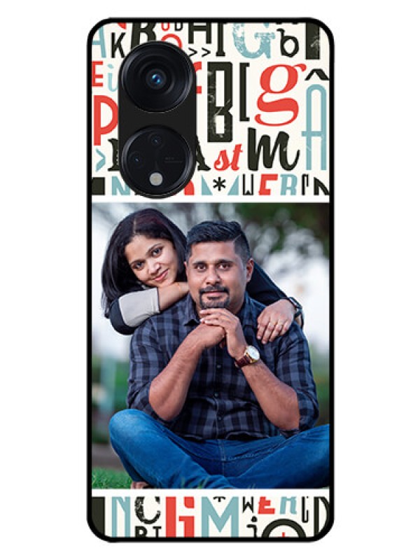 Custom Oppo Reno 8T 5G Personalized Glass Phone Case - Alphabet Design