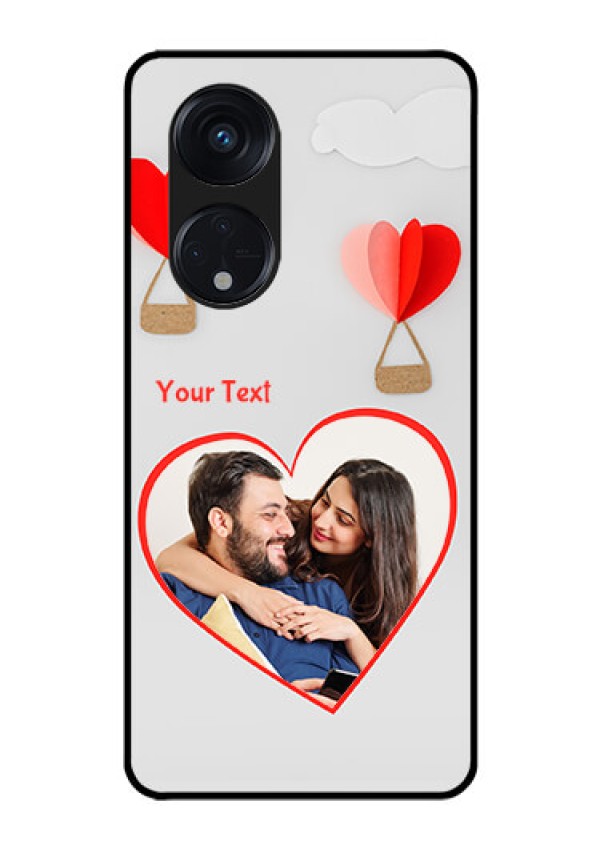 Oppo Reno 8T 5G Custom Glass Mobile Case - Parachute Love Design