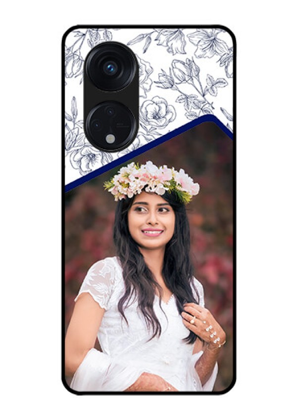 Oppo Reno 8T 5G Personalized Glass Phone Case - Premium Floral Design