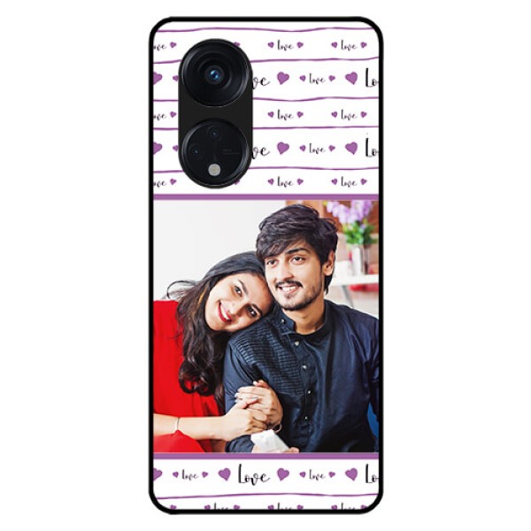 Oppo Reno 8T 5G Custom Glass Mobile Case - Couples Heart Design