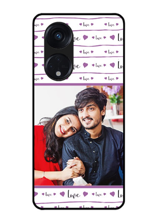 Oppo Reno 8T 5G Custom Glass Mobile Case - Couples Heart Design
