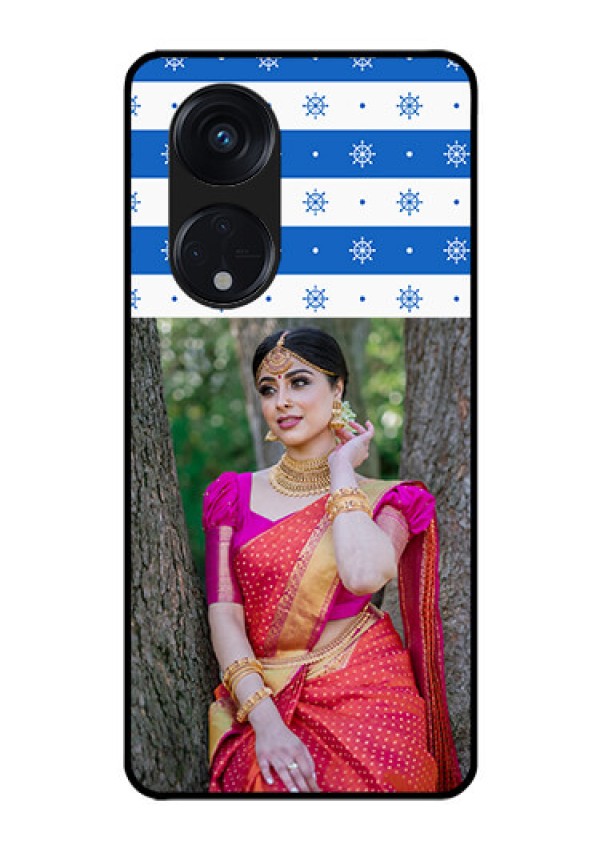 Oppo Reno 8T 5G Photo Printing on Glass Case - Snow Pattern Design