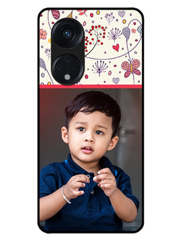 Custom Oppo Reno 8T 5G Custom Glass Mobile Case - Premium Floral Design