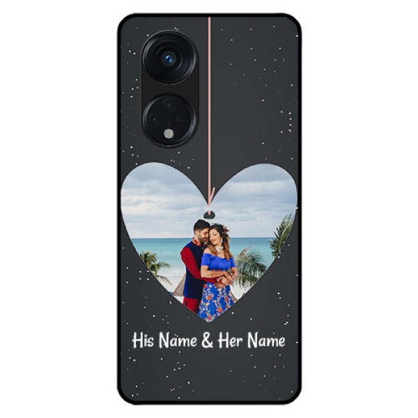 Oppo Reno 8T 5G Custom Glass Phone Case - Hanging Heart Design