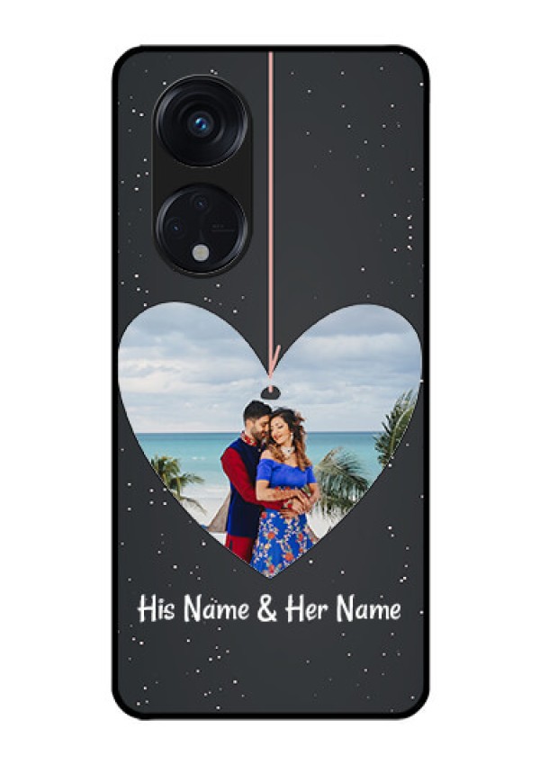 Oppo Reno 8T 5G Custom Glass Phone Case - Hanging Heart Design