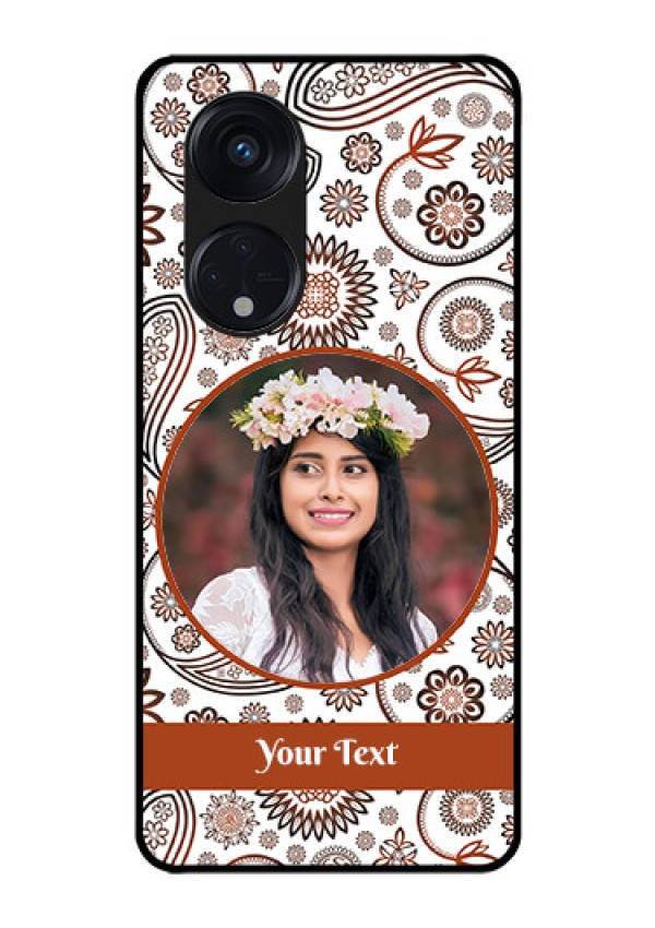 Oppo Reno 8T 5G Custom Glass Mobile Case - Abstract Flower Design