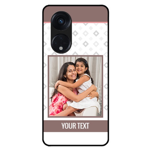 Oppo Reno 8T 5G Photo Printing on Glass Case - Simple Diamond Design