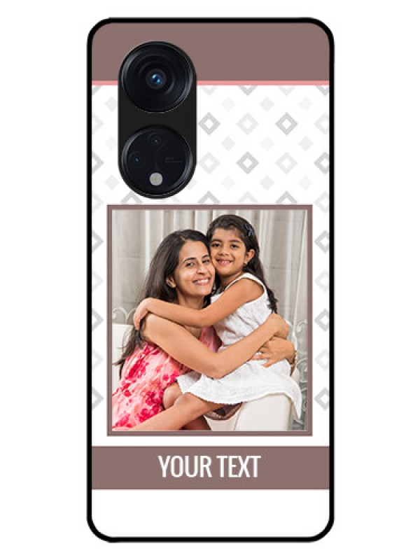 Custom Oppo Reno 8T 5G Photo Printing on Glass Case - Simple Diamond Design