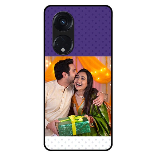 Oppo Reno 8T 5G Personalized Glass Phone Case - Violet Pattern Design Oppo Reno 8T 5G Personalized Glass Phone Case - Violet Pattern Design