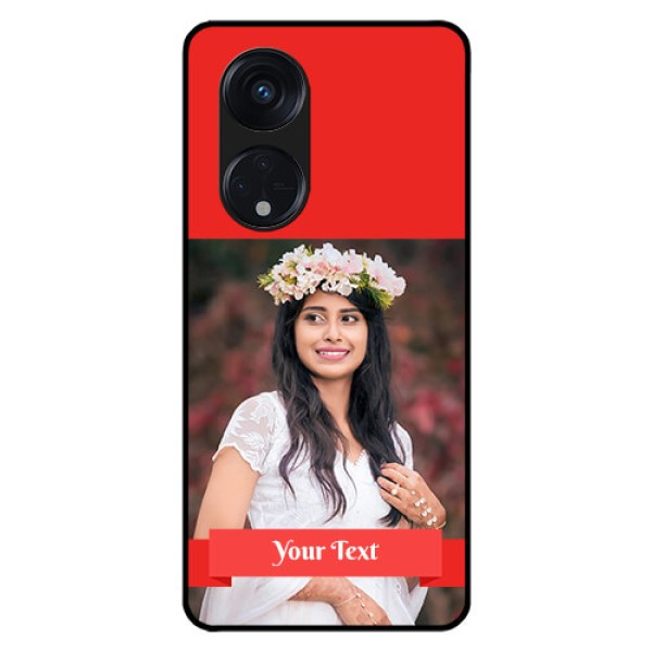 Oppo Reno 8T 5G Custom Glass Phone Case - Simple Red Color Design