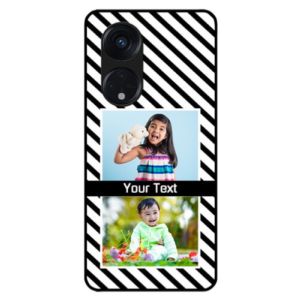 Oppo Reno 8T 5G Photo Printing on Glass Case - Black And White Stripes Design Oppo Reno 8T 5G Photo Printing on Glass Case - Black And White Stripes Design