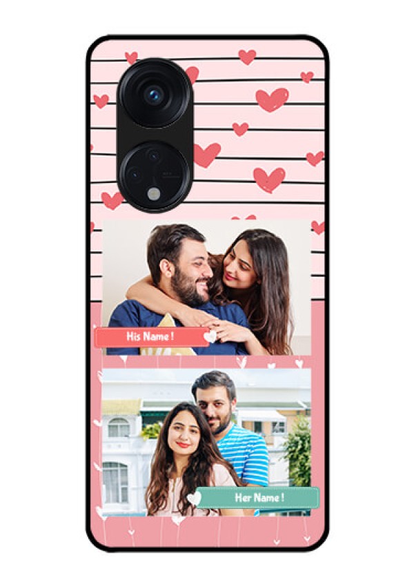 Oppo Reno 8T 5G Custom Glass Mobile Case - Photo with Heart Design