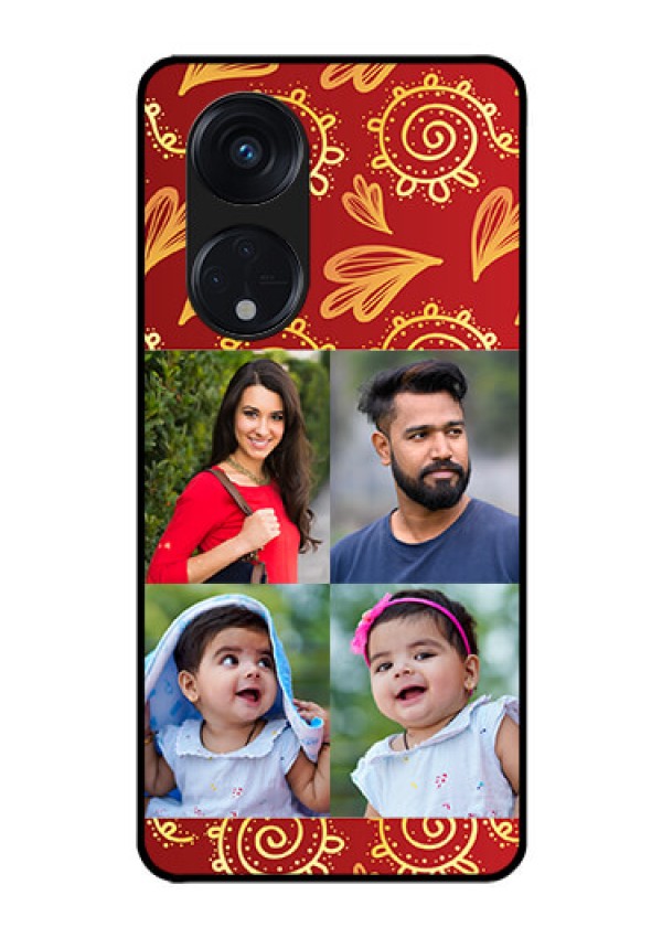 Oppo Reno 8T 5G Photo Printing on Glass Case - 4 Image Traditional Design
