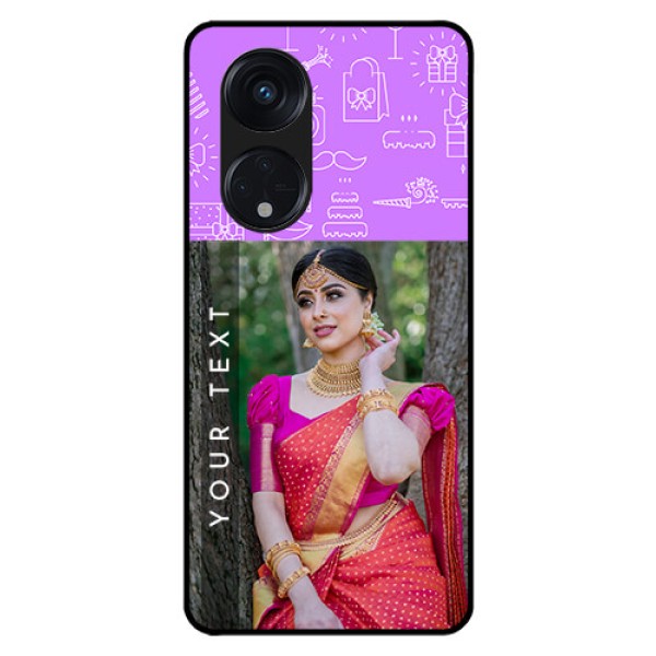 Oppo Reno 8T 5G Custom Glass Mobile Case - Birthday Icons Design