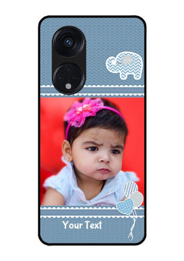 Oppo Reno 8T 5G Photo Printing on Glass Case - with Kids Pattern Design