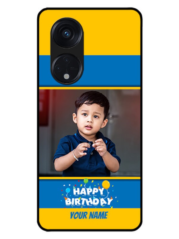 Custom Oppo Reno 8T 5G Custom Glass Mobile Case - Birthday Wishes Design