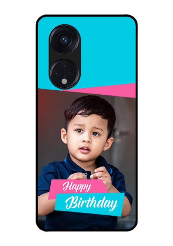 Oppo Reno 8T 5G Personalized Glass Phone Case - Image Holder with 2 Color Design
