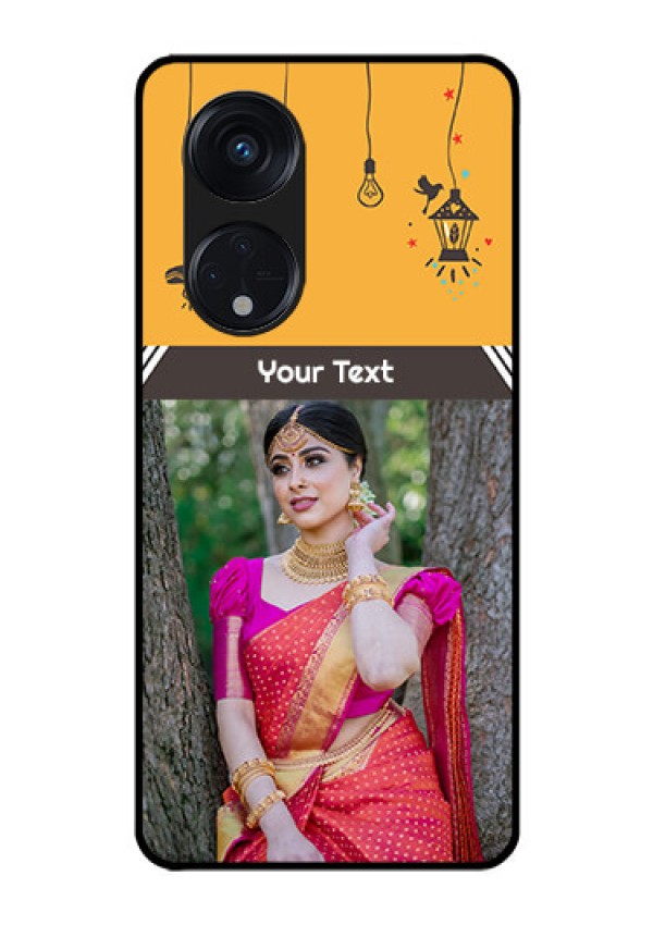 Oppo Reno 8T 5G Custom Glass Mobile Case - with Family Picture and Icons