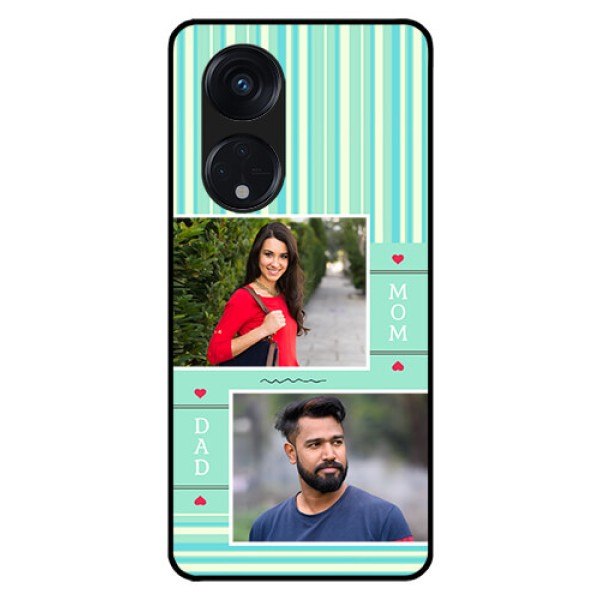 Oppo Reno 8T 5G Custom Glass Phone Case - Mom & Dad Pic Design