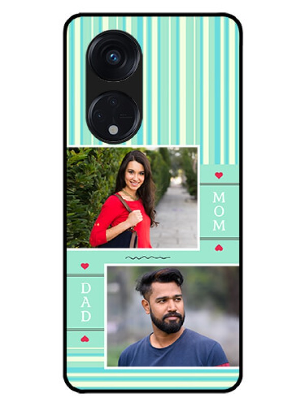 Custom Oppo Reno 8T 5G Custom Glass Phone Case - Mom & Dad Pic Design