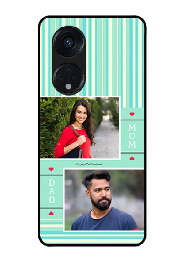 Oppo Reno 8T 5G Custom Glass Phone Case - Mom & Dad Pic Design