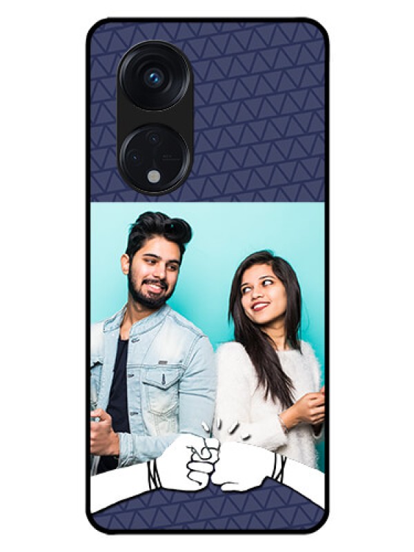 Custom Oppo Reno 8T 5G Photo Printing on Glass Case - with Best Friends Design