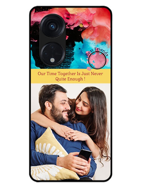 Custom Oppo Reno 8T 5G Custom Glass Mobile Case - Quote with Acrylic Painting Design