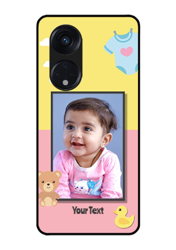 Oppo Reno 8T 5G Photo Printing on Glass Case - Kids 2 Color Design