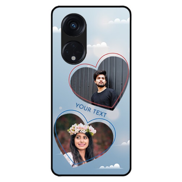 Oppo Reno 8T 5G Custom Glass Mobile Case - Blue Color Couple Design