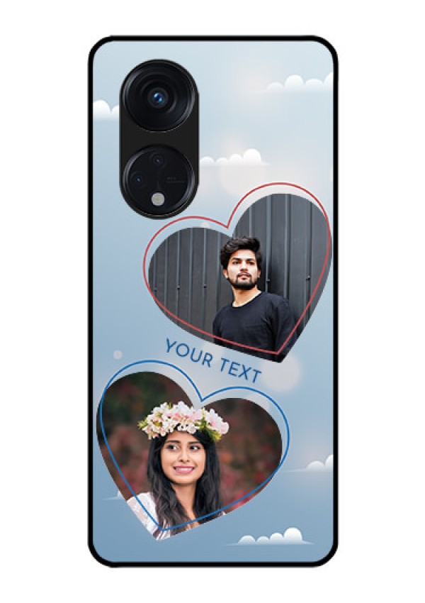 Oppo Reno 8T 5G Custom Glass Mobile Case - Blue Color Couple Design
