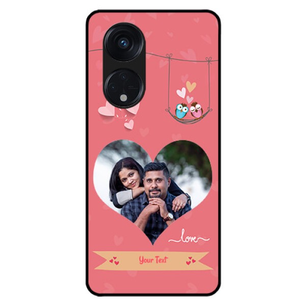 Oppo Reno 8T 5G Personalized Glass Phone Case - Peach Color Love Design Oppo Reno 8T 5G Personalized Glass Phone Case - Peach Color Love Design