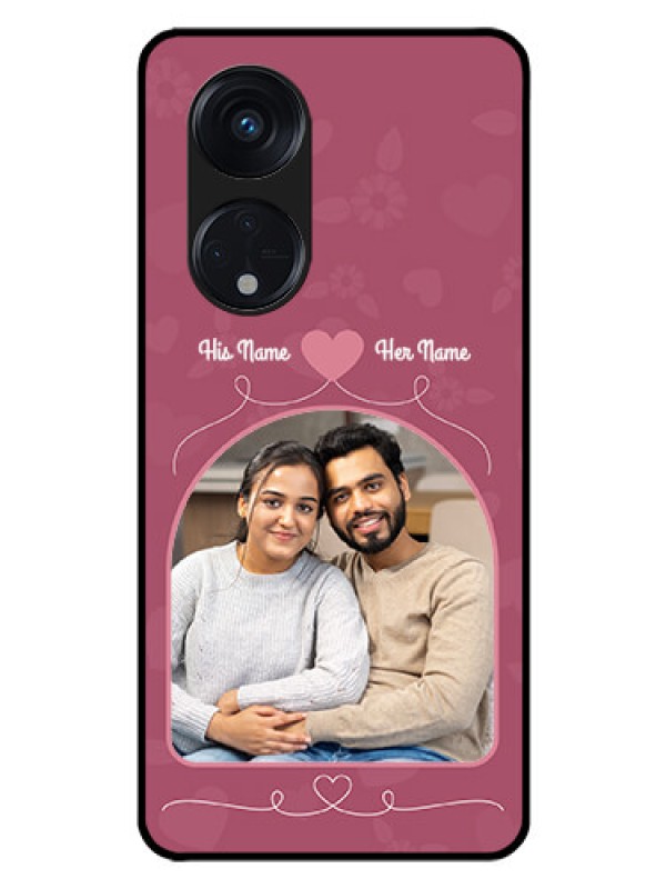 Custom Oppo Reno 8T 5G Photo Printing on Glass Case - Love Floral Design