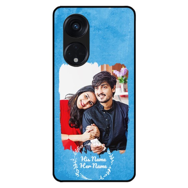 Oppo Reno 8T 5G Custom Glass Phone Case - Blue Color Vintage Design Oppo Reno 8T 5G Custom Glass Phone Case - Blue Color Vintage Design
