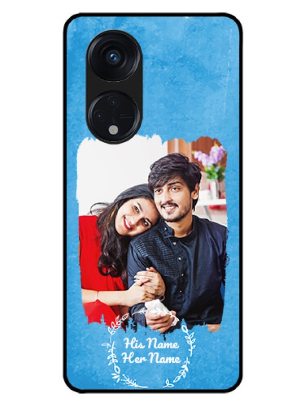 Custom Oppo Reno 8T 5G Custom Glass Phone Case - Blue Color Vintage Design