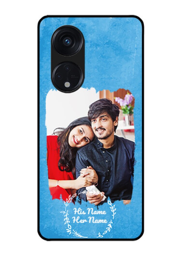 Oppo Reno 8T 5G Custom Glass Phone Case - Blue Color Vintage Design