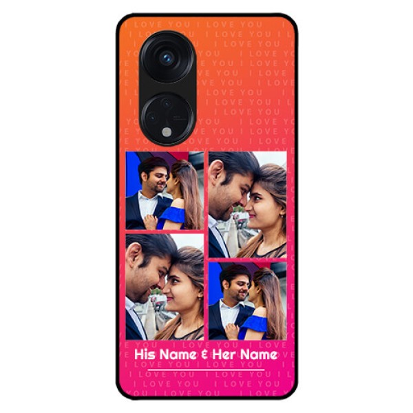 Oppo Reno 8T 5G Custom Glass Phone Case - I Love You Pink Design