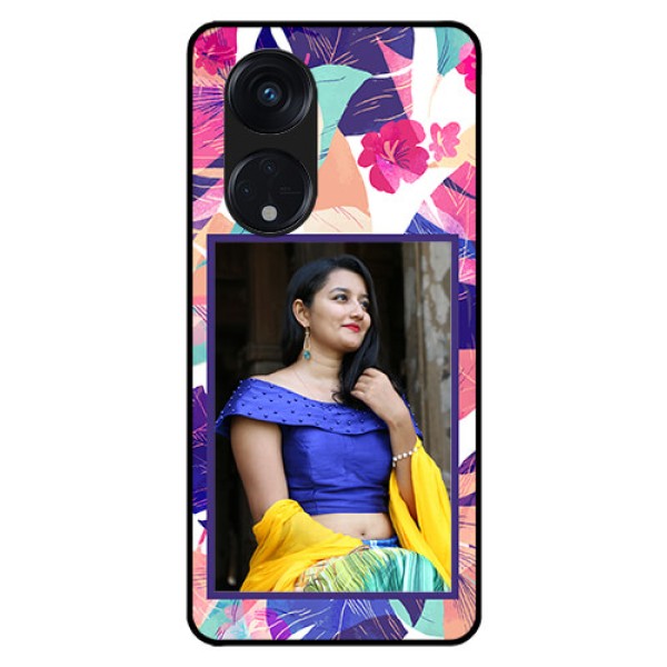 Oppo Reno 8T 5G Custom Glass Mobile Case - Abstract Floral Design