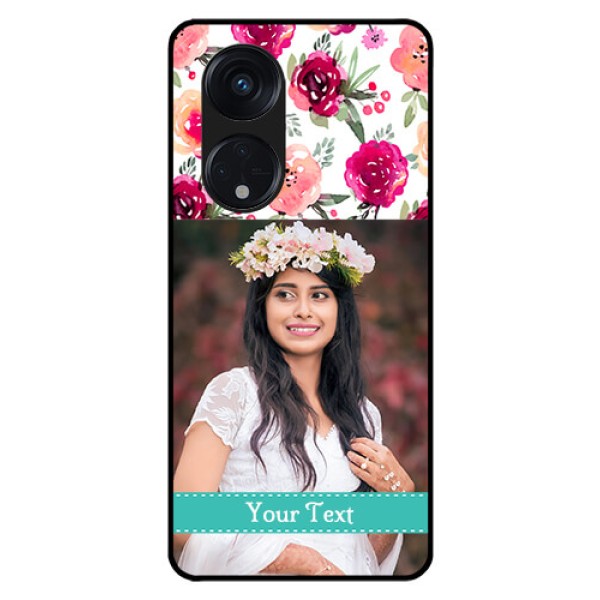 Oppo Reno 8T 5G Custom Glass Phone Case - Watercolor Floral Design Oppo Reno 8T 5G Custom Glass Phone Case - Watercolor Floral Design