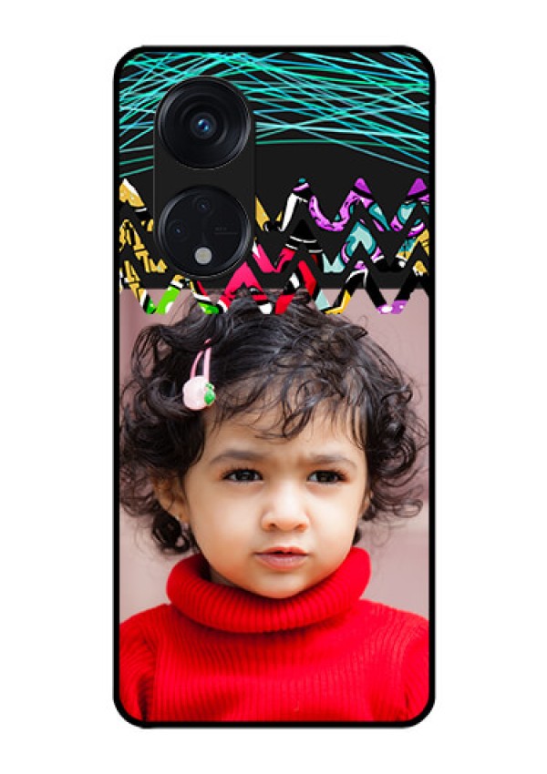 Oppo Reno 8T 5G Personalized Glass Phone Case - Neon Abstract Design