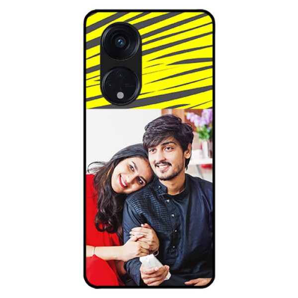 Oppo Reno 8T 5G Photo Printing on Glass Case - Yellow Abstract Design
