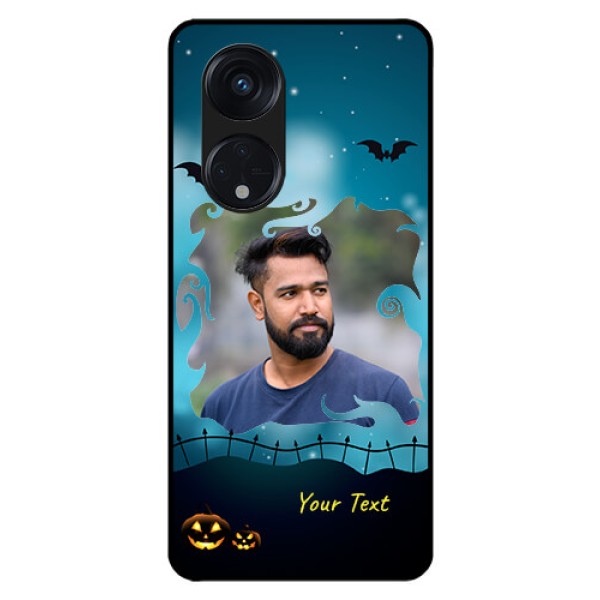Oppo Reno 8T 5G Custom Glass Phone Case - Halloween frame design