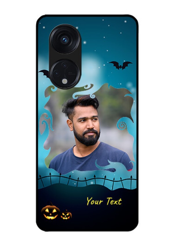 Oppo Reno 8T 5G Custom Glass Phone Case - Halloween frame design
