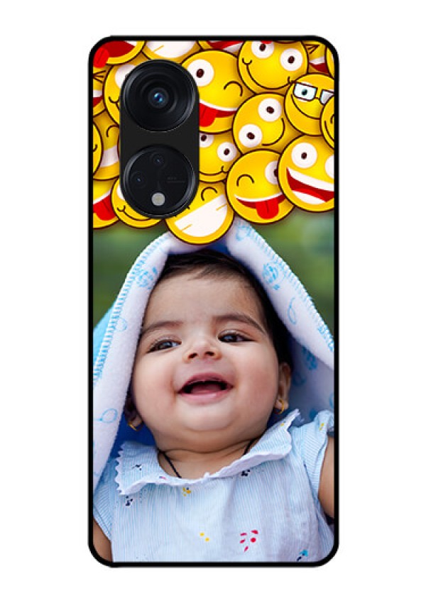 Oppo Reno 8T 5G Custom Glass Mobile Case - with Smiley Emoji Design