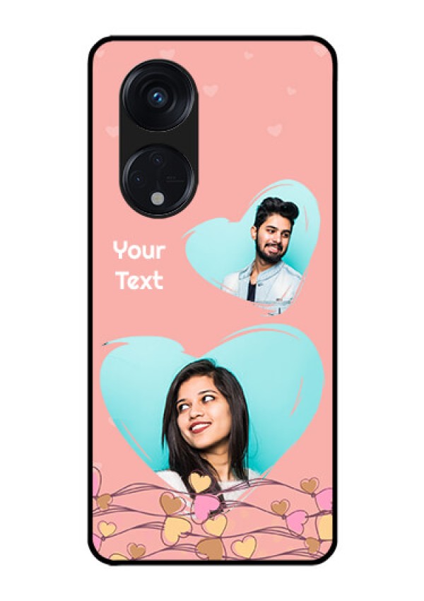 Oppo Reno 8T 5G Custom Glass Mobile Case - Love Doodle Design